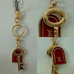 Louis Vuitton Gold and Red Key and Door Keychain